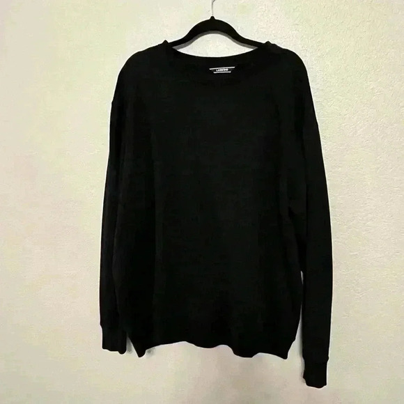 Land’s End black classic crew neck cotton sweatshirt like new condition - Picture 1 of 16